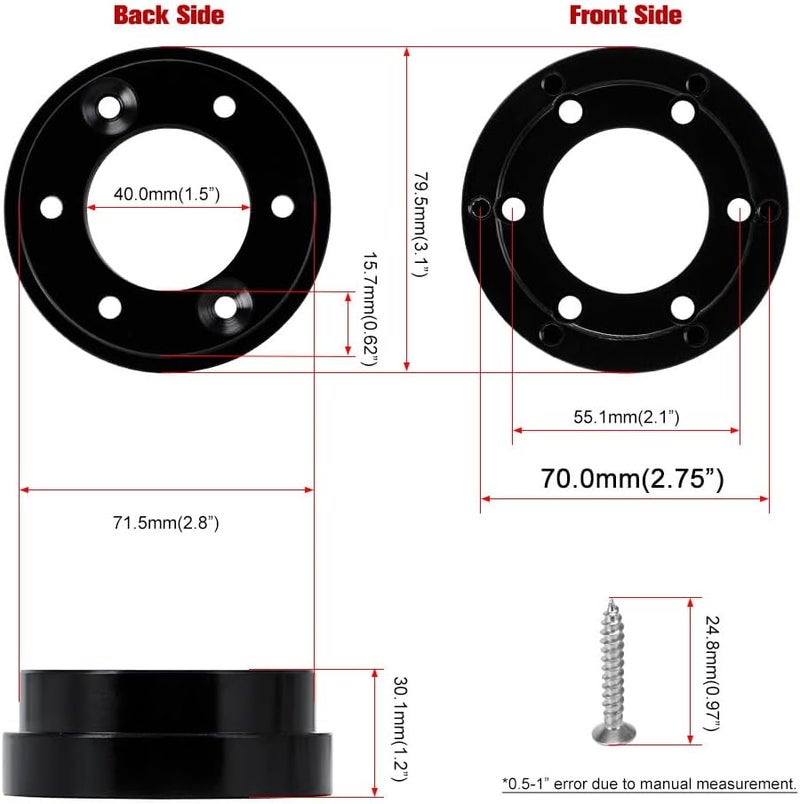 Tbest 70mm Steering Wheel Adapter Plate,Aluminium Alloy Steering Wheel Hub Adapter Replacement For Logitech G25, G27, G29, G920 - Image 5