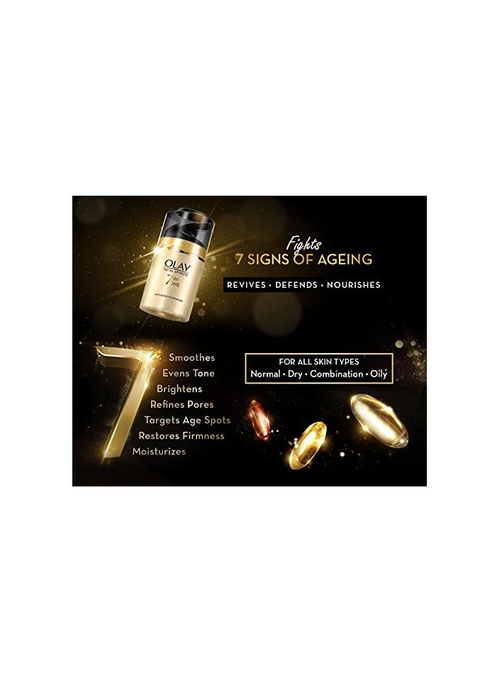 مرطب الوجه أولاي توتال إفيكتس ٧ في ١ المضاد لعلامات التقدم في السن للنساء، بفيتاميني B3 وE، ٥٠ غرام | يرطب البشرة ويوحد لونها ويقلل من الخطوط الدقيقة (٥٠ غرام، عبوة من قطعتين) - Image 4