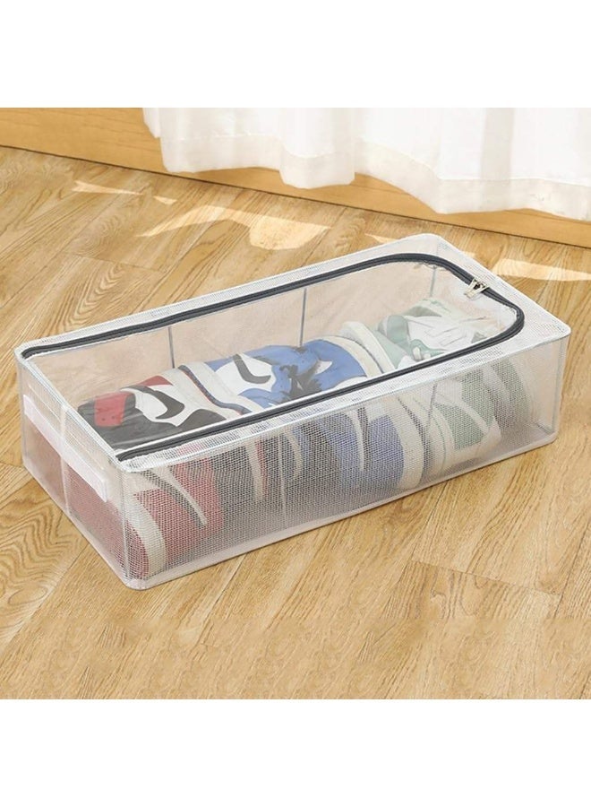 Clear Shoe Box Organizer, Stackable Storage Bin, Grey 60x30x15 cm - Image 5