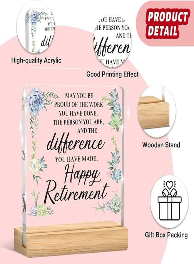 Bs amor Happy Retirement Gifts,Retirement Gifts for Boss Teacher Colleagues Leader,May You Be Proud of the Work Acrylic Desk Plaque for Home Office Shelf Table Decor 5x4 inches - Image 4
