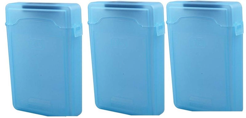 AlexVyan HDD Protector Plastic Box for 3.5" IDE SATA HDD Hard Disk Drive Protection Case Cover Enclosure Storage Box (Pack of 3 - Blue) - Image 1