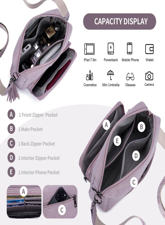 Pomelo Best Crossbody Purses for Women, Soft Leather Medium Cross Body Bags Woman, Shoulder Bag with Adjustable Strap Travel, Purple - Image 3