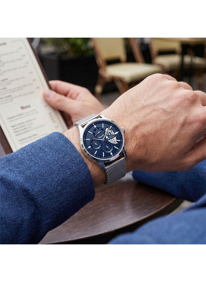 Ben Sherman St Albans Blue Dial Stainless Steel Bracelet Multifunction Watch for Men, 43.5mm - Image 5