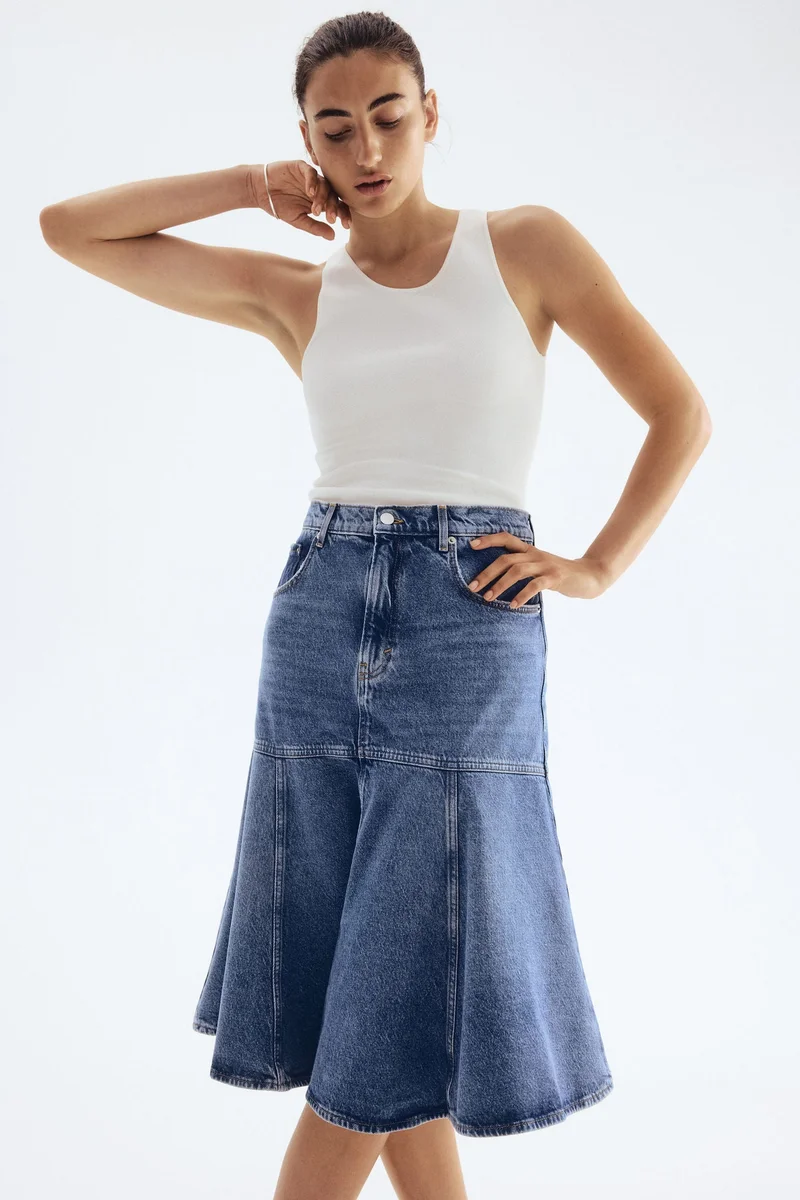 H&M Flared denim skirt