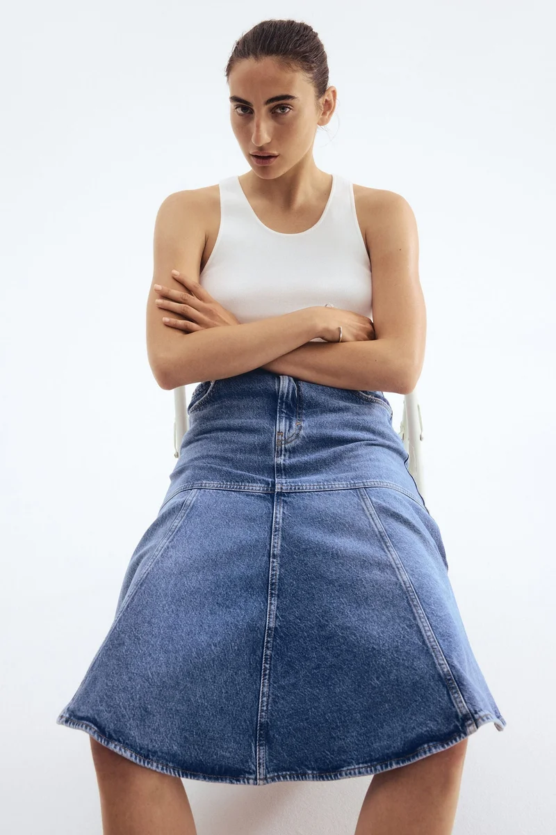 H&M Flared denim skirt
