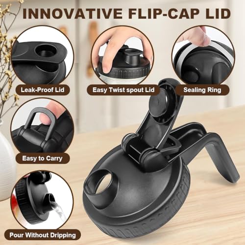 Supvox® 64Oz Cold Blew Glass Kettle Coffee Maker Leaking Proof Lid Design with Handle & Nozzle Cool Water Bottle Iced Coffee Pitcher with Stainless Steel Cone Filter & Cleaning Brush - Image 4