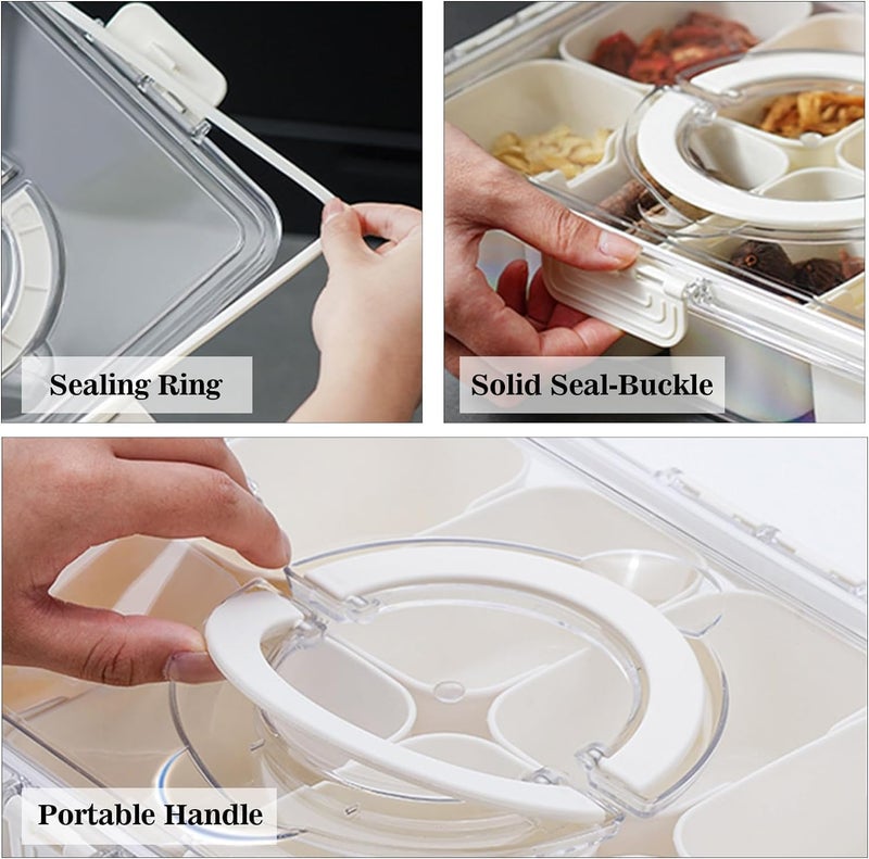 Niralasa Niralasa Snack Box Container, Divided Serving Tray with Lid Snackle Box Container, Snack Organizer for Adults Fruit Tray, Veggie Tray, Perfect for Party, Entertaining - Image 4