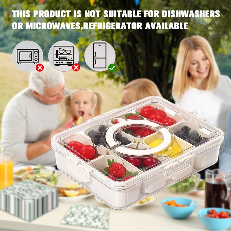 Niralasa Niralasa Snack Box Container, Divided Serving Tray with Lid Snackle Box Container, Snack Organizer for Adults Fruit Tray, Veggie Tray, Perfect for Party, Entertaining - Image 3