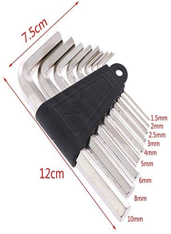 MLD 9Pcs/Set Mini Allen/Hex Keys Socket Spanner Kit Steel Hexagon Wrench Set For Repair Bicycle Hand Tool (Metal and Steel) (Multicolor) (Hex Keys) - Image 3