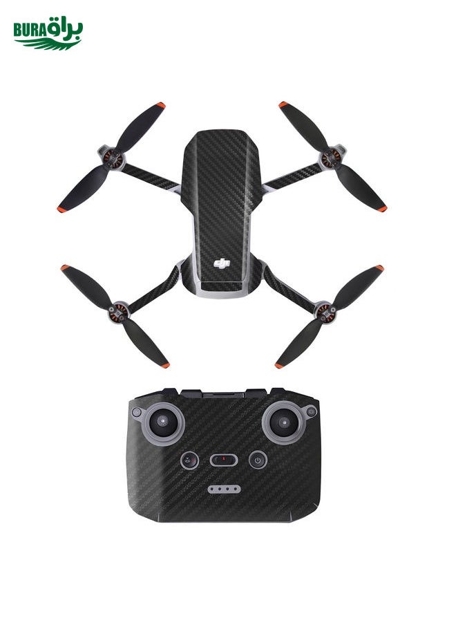 براق Sunnylife MM2-TZ452 لـ DJI Mini 2 PVC PVC Body Body + ARM + جهاز التحكم عن بُعد ملصقات وقائية زخرفية (نمط الكربون الأسود)  - Image 1