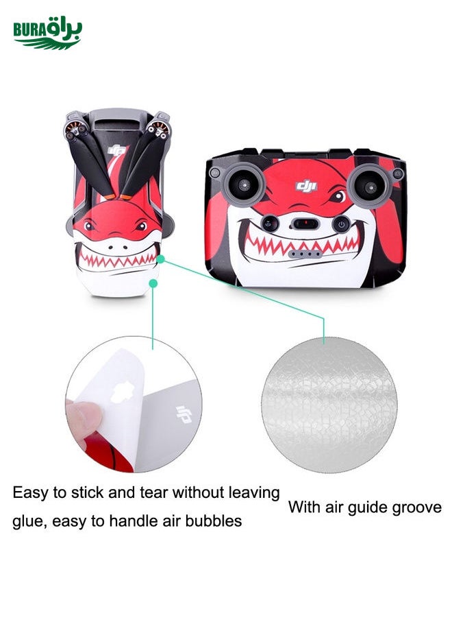 براق Sunnylife MM2-TZ452 لـ DJI Mini 2 PVC PVC Body Body + ARM + جهاز التحكم عن بُعد ملصقات وقائية زخرفية (نمط الكربون الأسود)  - Image 3