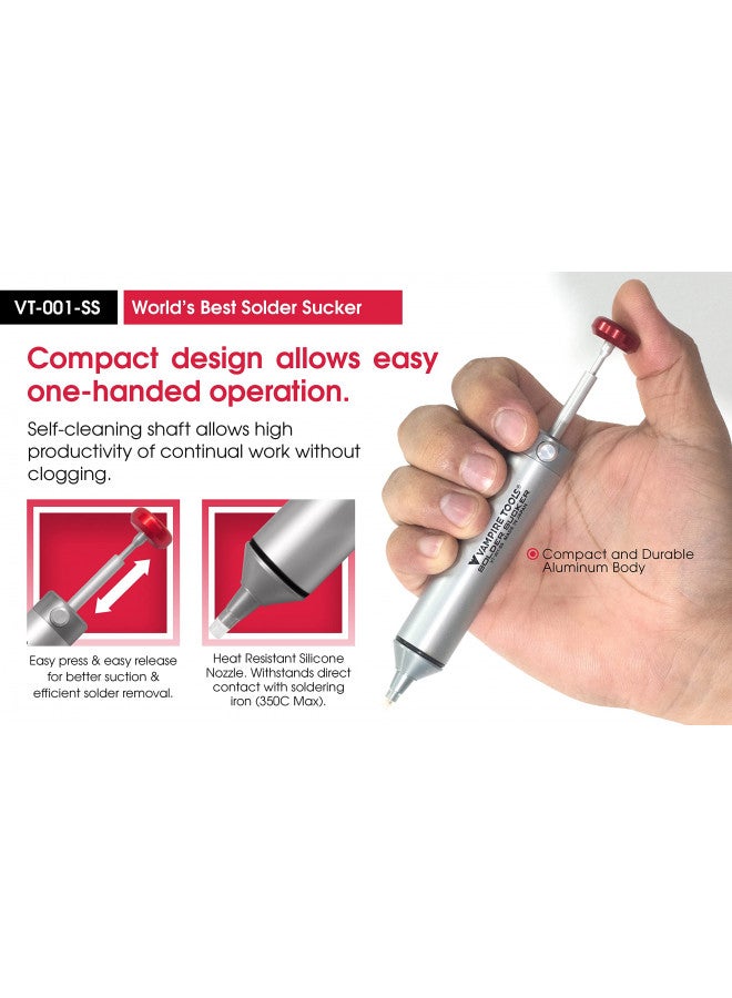 Vampliers Premium Solder Sucker Made in Japan Heavy Duty Desoldering Pump High Power Vacuum Suction - Image 2