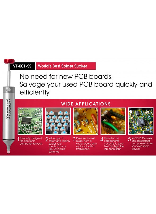 Vampliers Premium Solder Sucker Made in Japan Heavy Duty Desoldering Pump High Power Vacuum Suction - Image 4