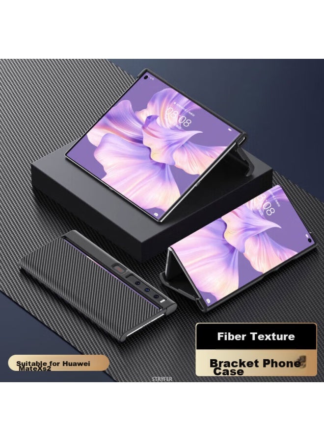 Stryfer Phone Case For Huawei Mate Xs2, Foldable Screen Huawei Mate Xs2 Collector's Edition Phone Case, Semi-enclosed Shockproof Quick-change Stand For Men - Diagonal Leather Texture - Image 1
