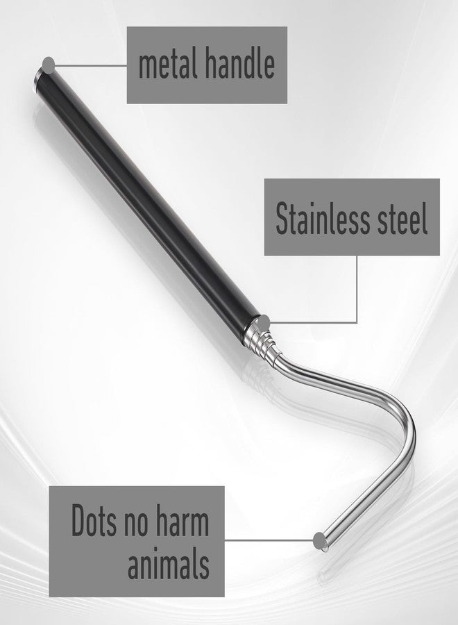 Bremorou Stainless Steel Extensible Snake Hook 26 Inches, Retractable Reptile Hook Foldable Stainless Steel Snake Tool Portable Mini Snake Hook For Ball Python Snake Stick Pick-Up Handling Tool, Black - Image 3