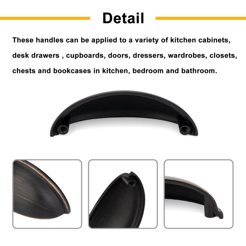 BEROSSA 10 Pack 3 Inch Brushed Gold Cup Drawer Pulls Gold Cabinet Handles Gold Cabinet Pulls for Kitchen Cabinets 1886 Drawers Bedroom Dresser Bathroom Vanity Cupboard - Image 5