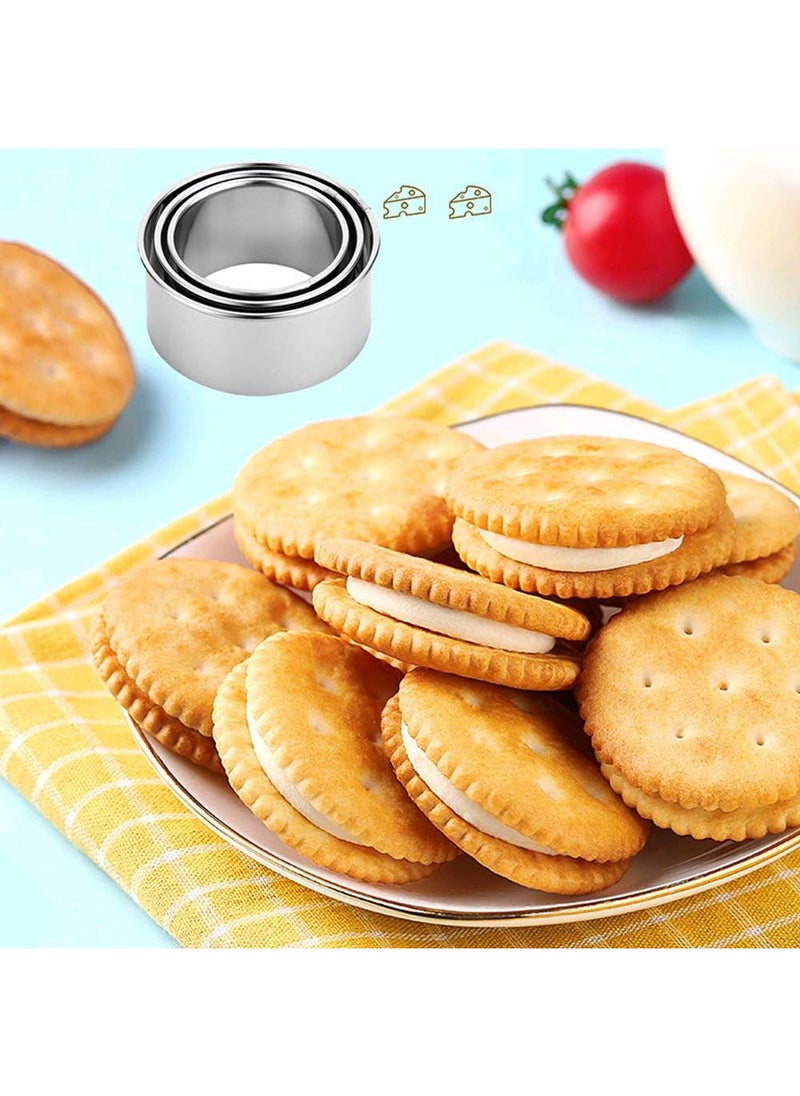 Sweet seven Versatile 3Pcs Stainless Steel Cutters for Baking & Cooking - Round Edge Shapes for Cookies, Biscuits, Dumplings, Cakes, Pastries, Scones.  - Image 4