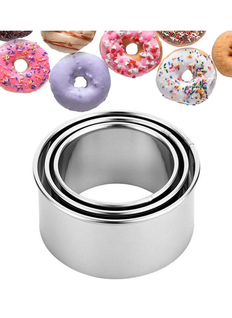 Sweet seven Versatile 3Pcs Stainless Steel Cutters for Baking & Cooking - Round Edge Shapes for Cookies, Biscuits, Dumplings, Cakes, Pastries, Scones.  - Image 1