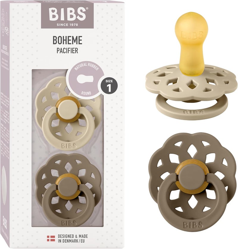 BIBS Boheme Pacifier 2-Pack - Natural Rubber - Image 1