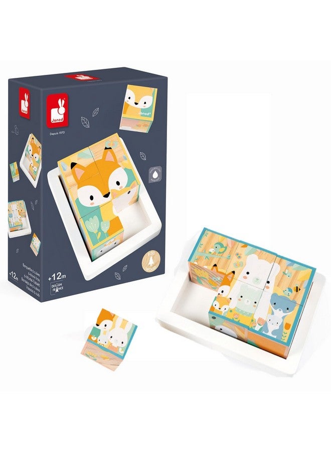 Janod Pure 6 Block Tray Forest Animals Puzzle Ages 1+ J05158 - Image 2