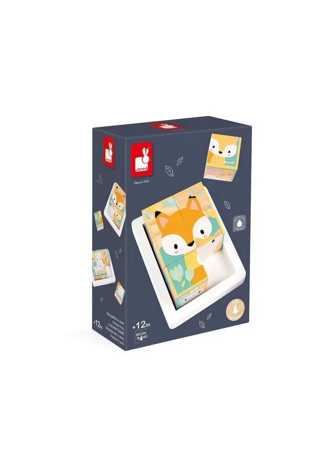 Janod Pure 6 Block Tray Forest Animals Puzzle Ages 1+ J05158 - Image 3