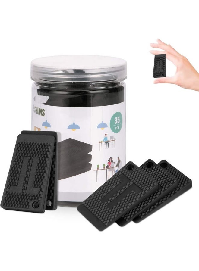 Bluejw Plastic Shims for Leveling - 35Piece Jar, Strong and Durable Table Wedges, DIY Levelers for Furniture, Chair, Cabinet, Table Leg, Restaurant - Adjustable Multipurpose Furniture Levelers - Image 1