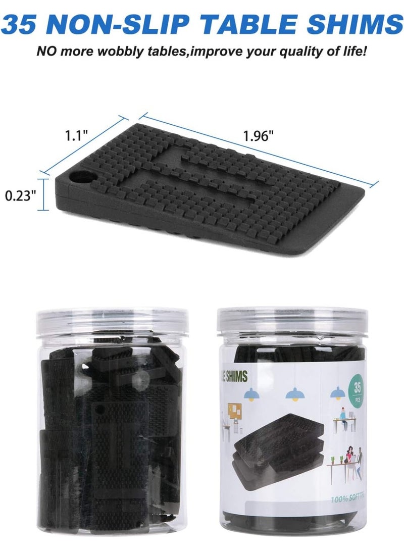 Bluejw Plastic Shims for Leveling - 35Piece Jar, Strong and Durable Table Wedges, DIY Levelers for Furniture, Chair, Cabinet, Table Leg, Restaurant - Adjustable Multipurpose Furniture Levelers - Image 2