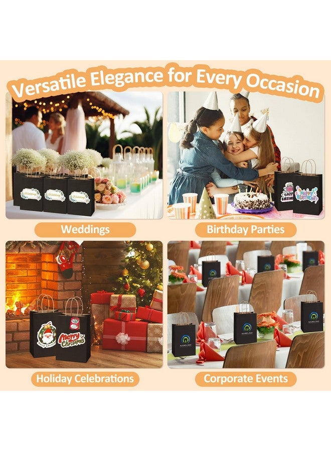 BagDream Small Paper Gift Bags 5.25x3x8 Inch 50PCS Kraft Black Gift Bags with Handles Bulk Party Favor Bags Retail Grocery Paper Sacks - Image 5