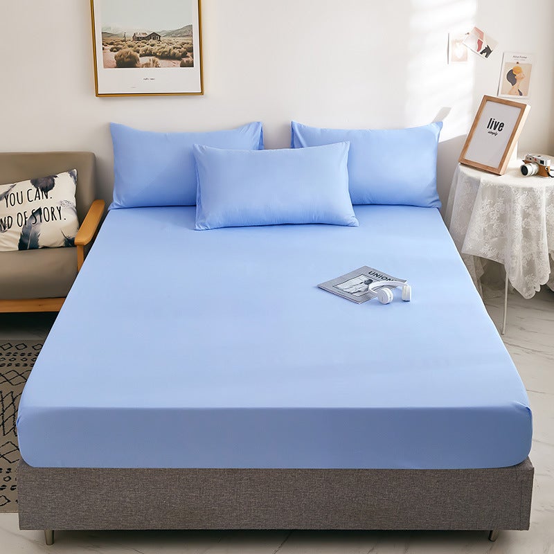 Solid Color Bedspread One-Piece Bedspread Three-Piece Simmons Bed Skirt One Circle Elastic All-Inclusive Bedspread Bed Bag - Image 1