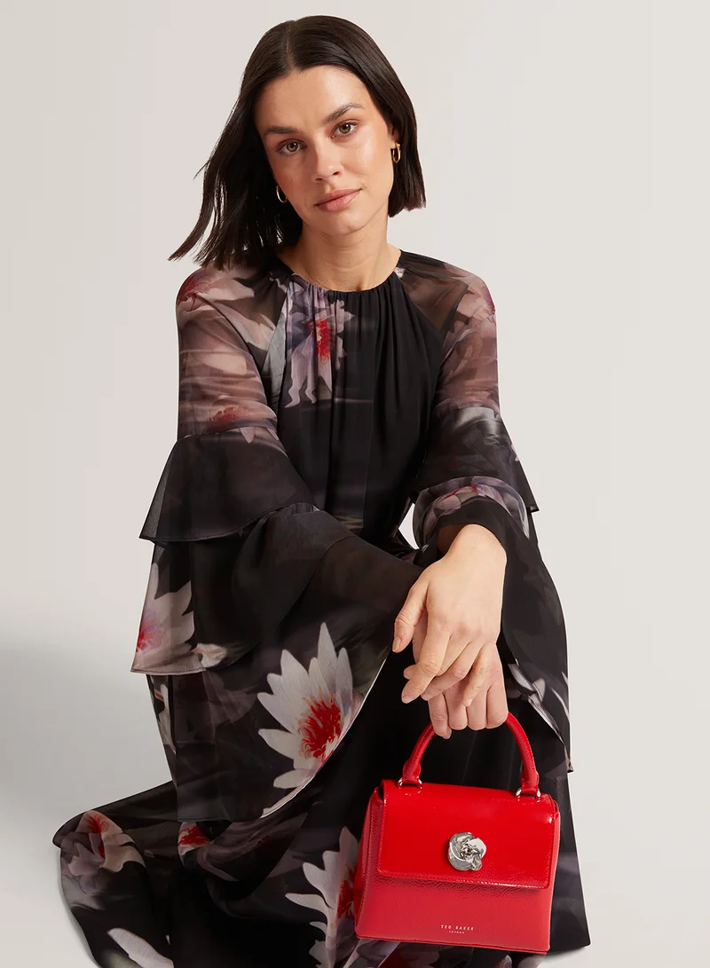 تيد بيكر Roseau Rose Detail Mini Crinkle Crossbody