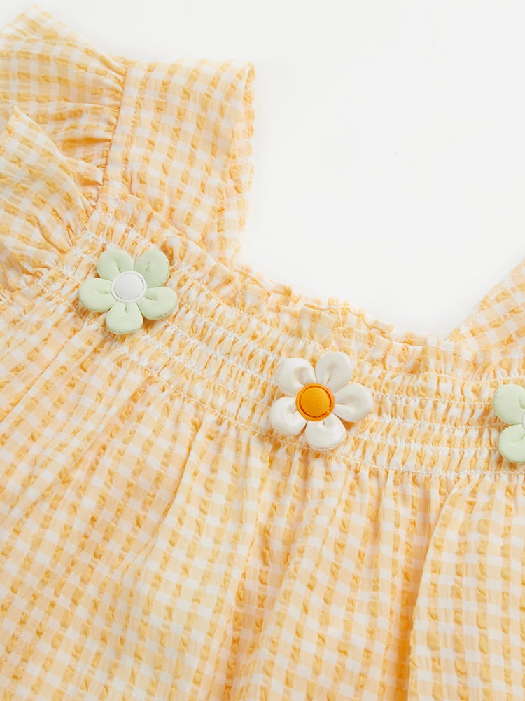 بالابالا فستان بطبعات مربعات للبنات - Image 3