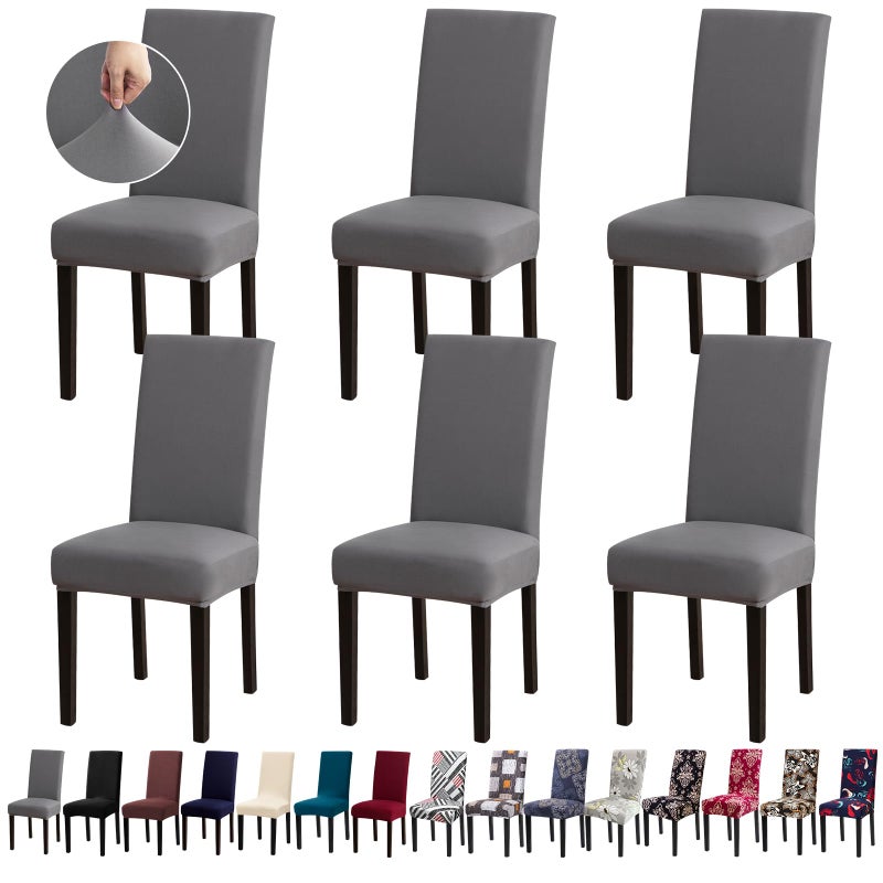 Fafua Chair Covers Stretch Kitchen Dining Room Chair Covers Set of 6 Removable Washable Dining Chair Slipcovers for Home Hotel Banquet