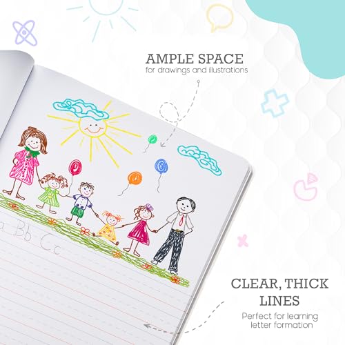 Manaloom Primary Composition Notebook K-2, Primary Journal Grades K 2, Preschool, 1st Grade, Kindergarten Notebooks, Primary Ruled - 9.75″ x 7.50″ - Sturdy Covers - 100 Sheets - Assorted Colors - (6 Pack) - Image 3
