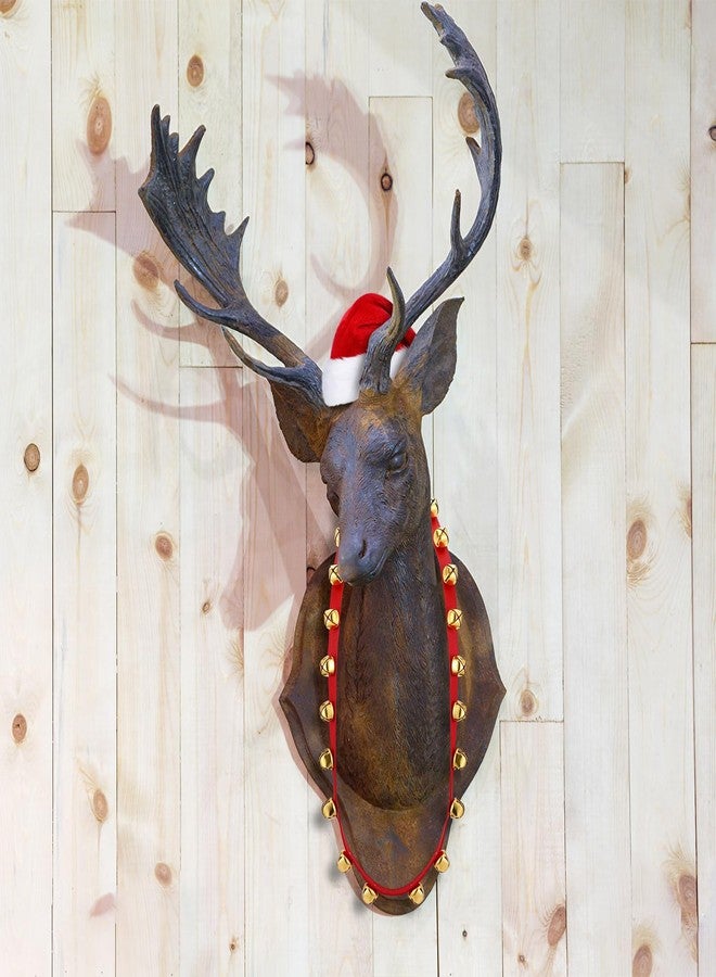 Evervibe 63 inch Red Christmas Sleigh Bells Strap with Hat Hanging Jingle Bell for Xmas Reindeer Horse Door Wreath Decor - Image 4