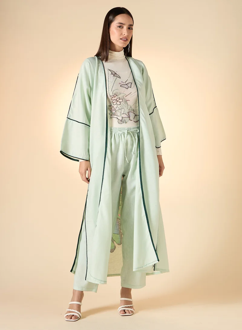 Hadiyath Al Madinah Embellished  Abaya Set 4-Piece - HM