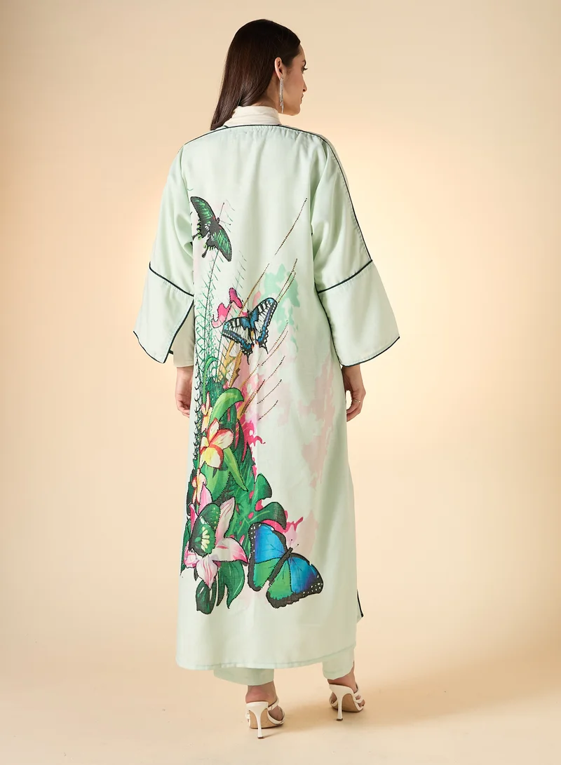 Hadiyath Al Madinah Embellished  Abaya Set 4-Piece - HM