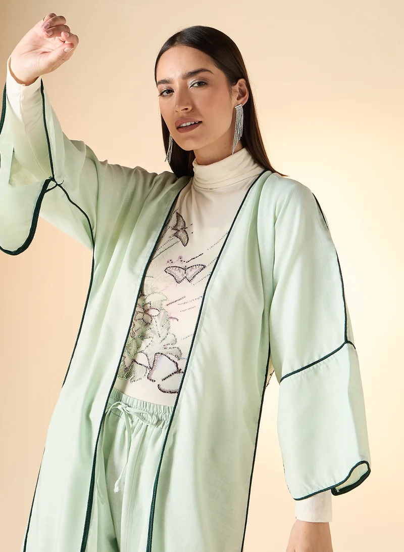 Hadiyath Al Madinah Embellished  Abaya Set 4-Piece - HM