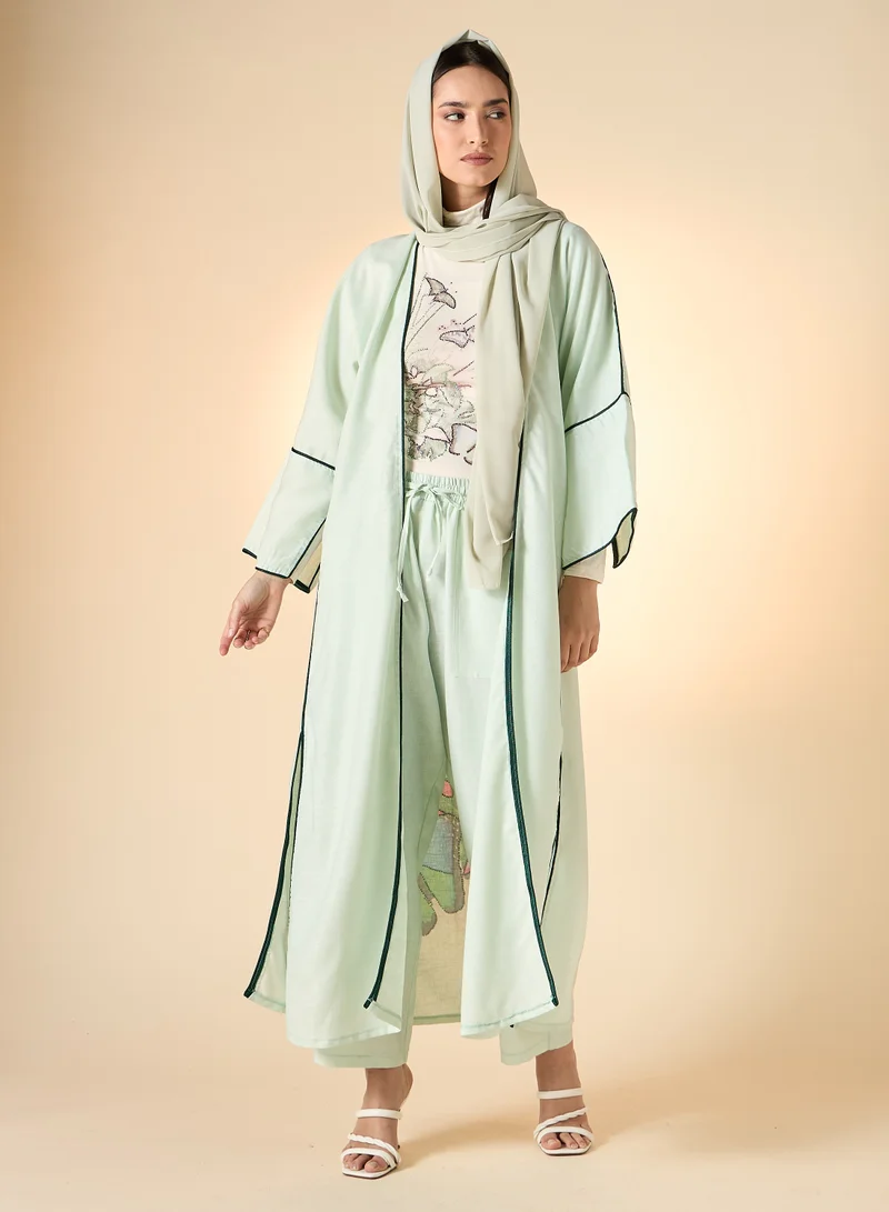 Hadiyath Al Madinah Embellished  Abaya Set 4-Piece - HM