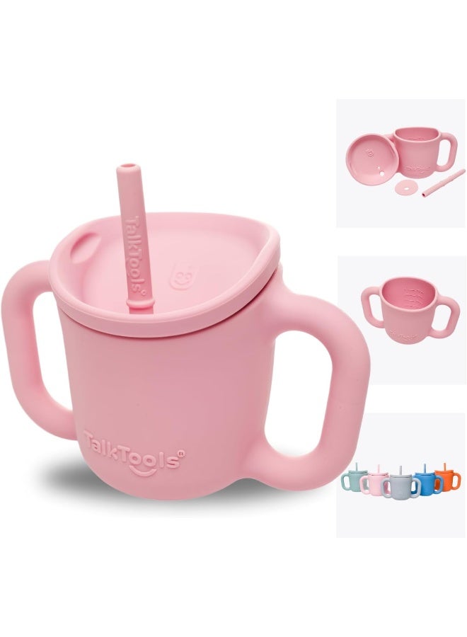 TalkTools ITSY Silicone Training Cup â€“ Mini Straw Cup for Baby - Anti Leak, Spill Proof and BPA Free Cup with Straw Insertion for Kids (Bubblegum) - Image 1
