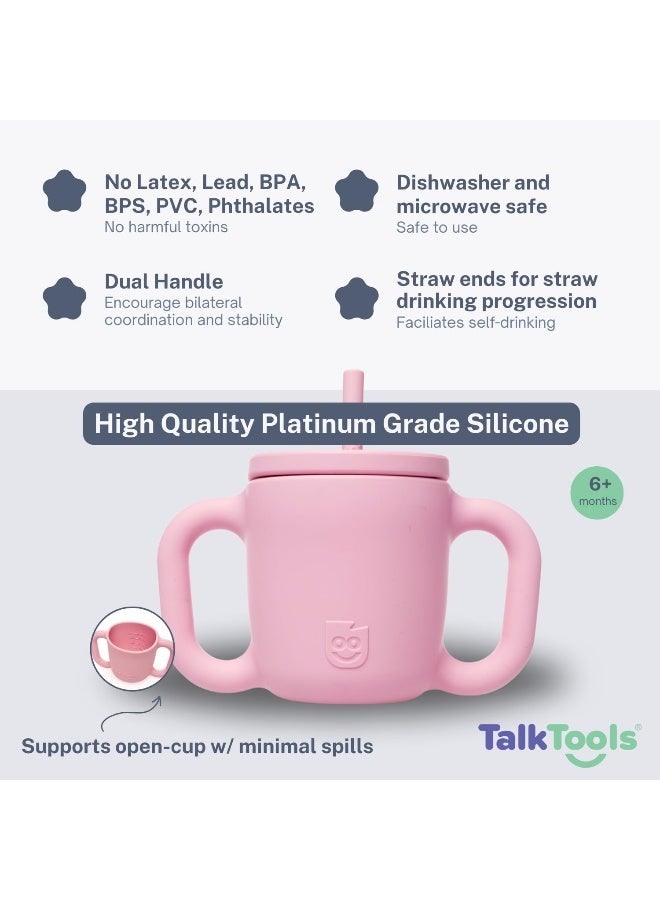 TalkTools ITSY Silicone Training Cup â€“ Mini Straw Cup for Baby - Anti Leak, Spill Proof and BPA Free Cup with Straw Insertion for Kids (Bubblegum) - Image 2