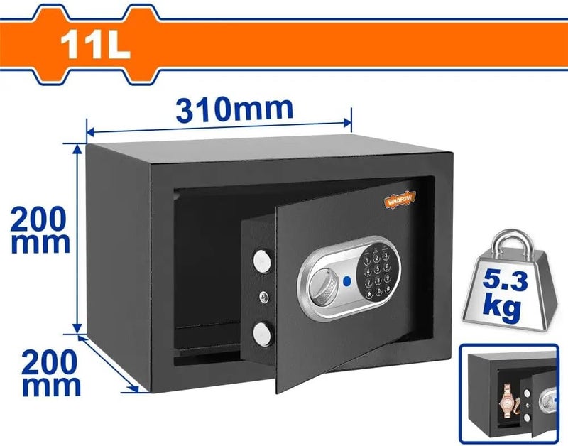 WEB1520 Electronic Security Safe Box, 11 Litre Capacity, 20 x 31 x 20 cm Size
