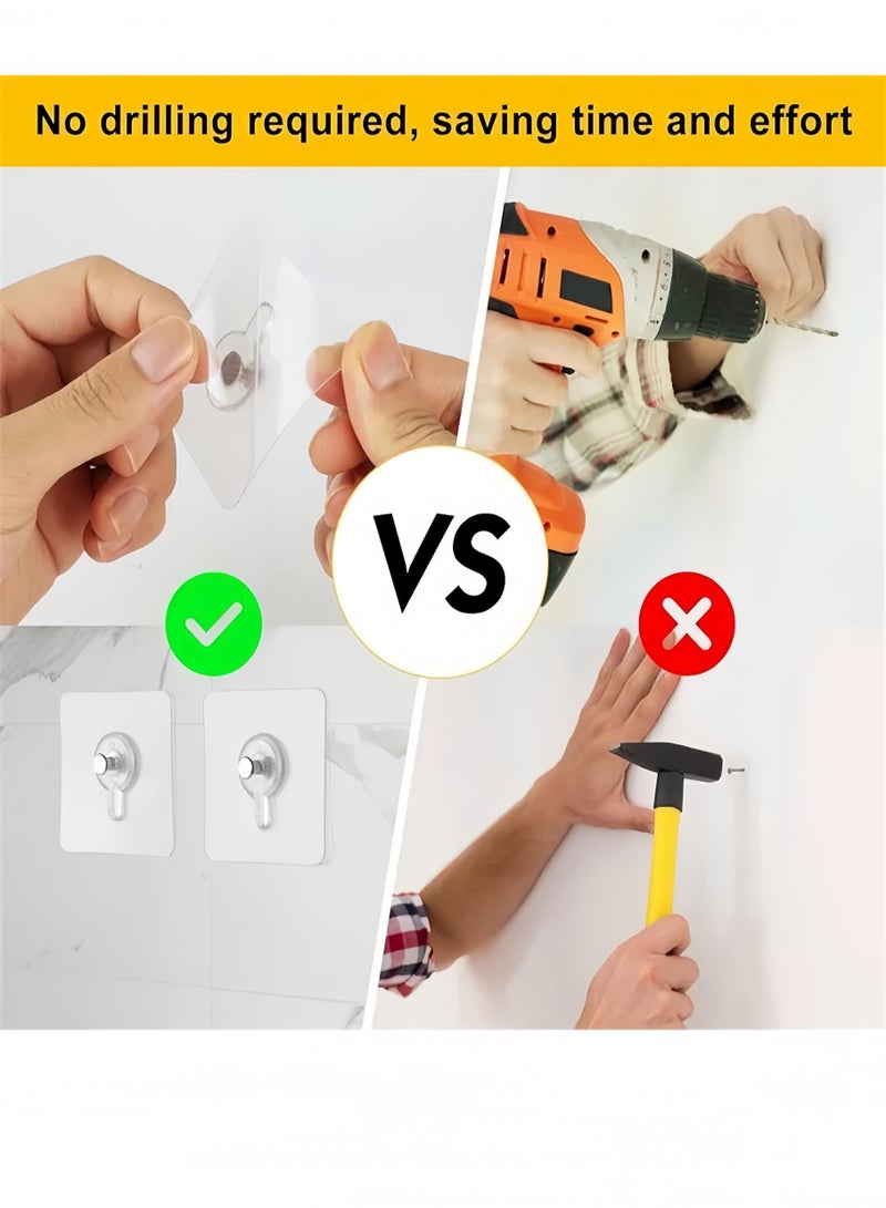Lee Yon 18-Piece Picture Hangers, Self-Adhesive Picture Hangers Hooks Waterproof Adhesive Wall Hooks Wall Picture Hanger Heavy Duty Wall Hangers Without Nails for Hanging for Home Kitchen Bathroom Office  - Image 4