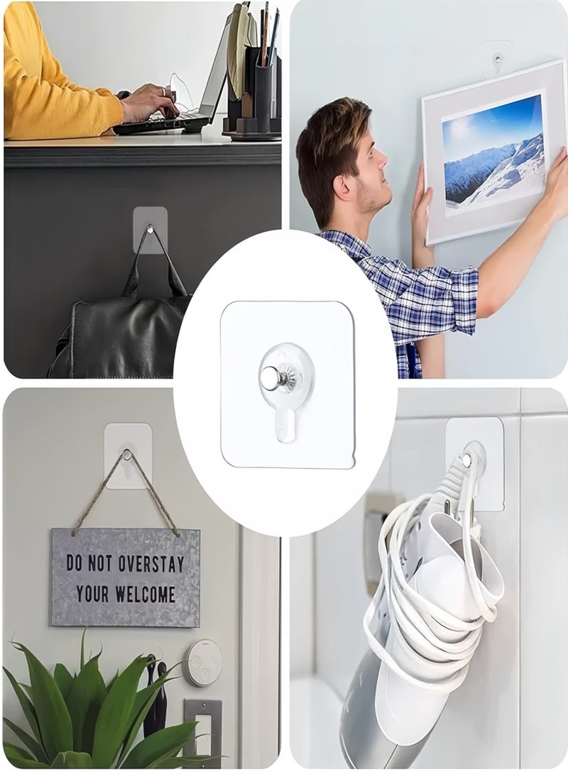 Lee Yon 18-Piece Picture Hangers, Self-Adhesive Picture Hangers Hooks Waterproof Adhesive Wall Hooks Wall Picture Hanger Heavy Duty Wall Hangers Without Nails for Hanging for Home Kitchen Bathroom Office  - Image 5