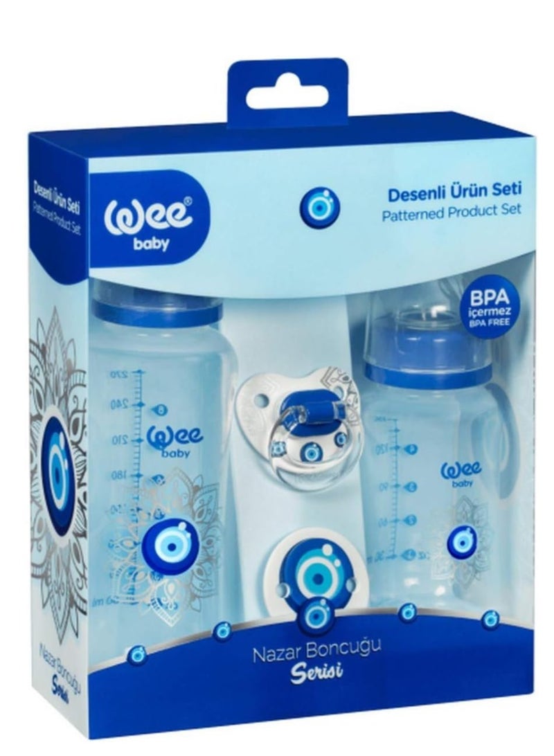 Wee Baby 271 Evil Eye Gift Feeding Bottles and Soother Set, 3 Pieces - Image 2