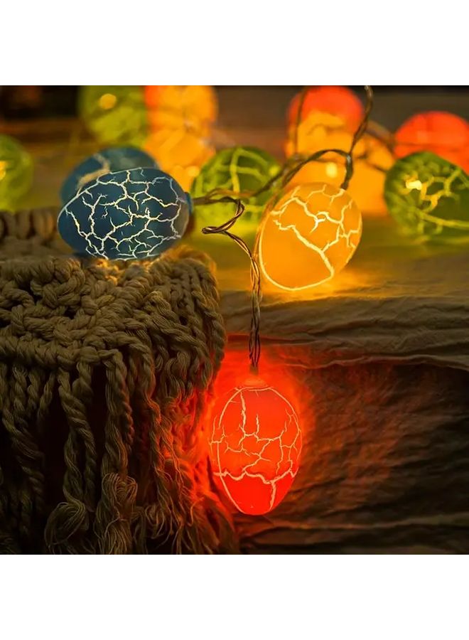 حزمة مكونة من 2 أضواء LED بيضاء دافئة على شكل بيضة مكسورة 10 مصابيح تعمل بالبطارية للديكور - Image 1