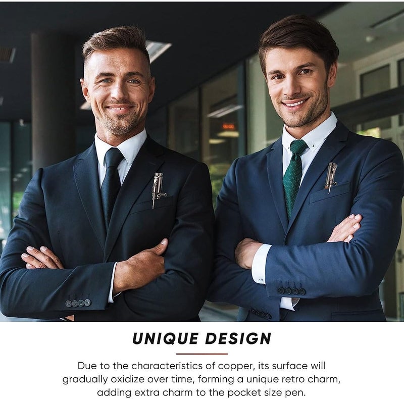 Excefore Expert Ballpoint Pen, 3Pcs Bolt Action Pen, Bullet Shaped Metal Pen, Wood Ballpoint Solid Brass Pens With 3Pcs Black Ink Refills & 3 Present Boxes For Student, Executive, Office, Birthday, Souvenir - Image 4