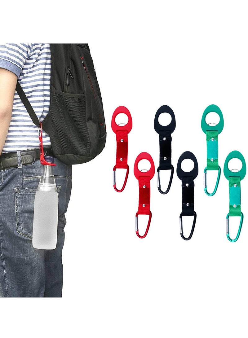 Y&D Portable Silicone Water Bottle Buckle, 6 PCS Outdoor Convenient Carrying Clip Hook Holder with D-Ring for Camping Hiking Traveling Bike Daily Use - Image 1