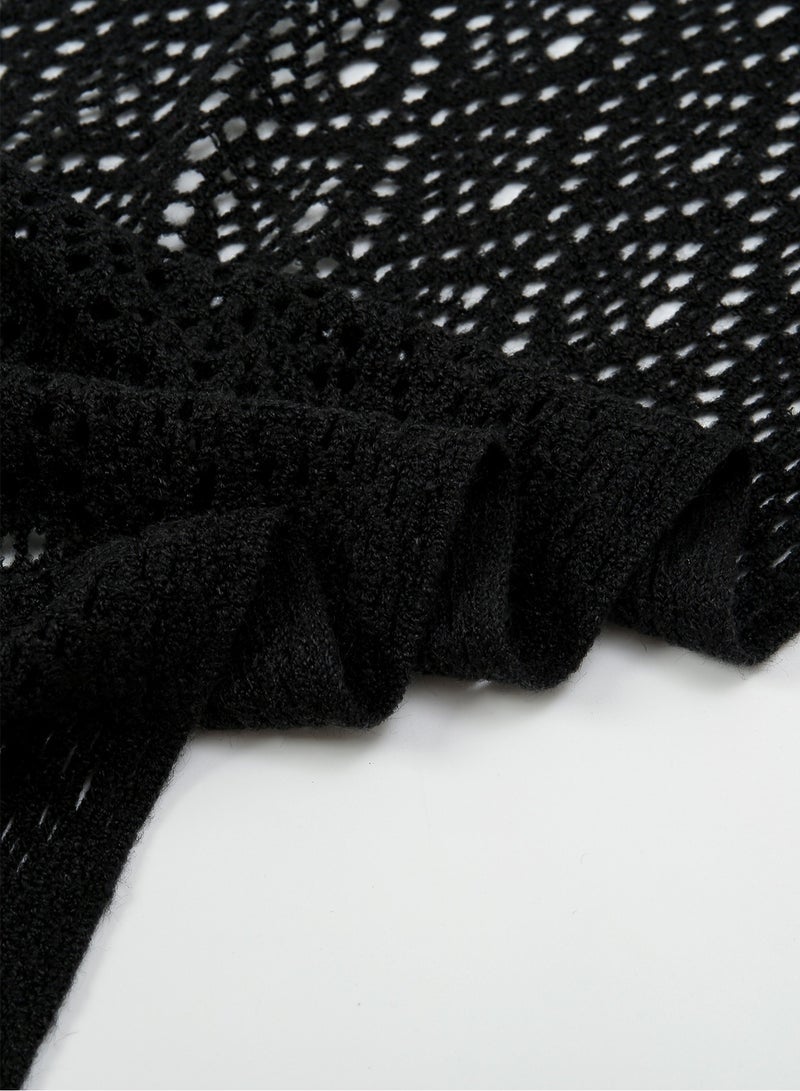 Women Knit Shawl with Tassel Fashion Clothes Essential Scarf for Evening Party - Image 3