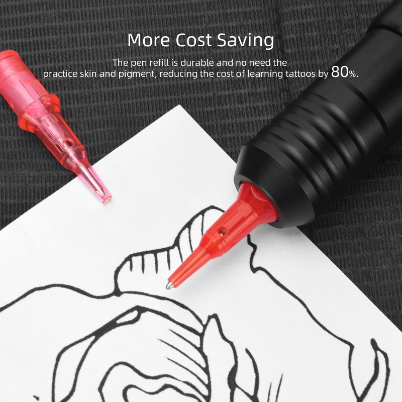 Ballpoint Pen Tattoo Cartridges with Membrane 10pcs Apprentice Cartridge Tattoo Needles with Ball Point for Pen Tattoo Dotwork Drawing Practice on Papers for Beginners and Artists - Image 3