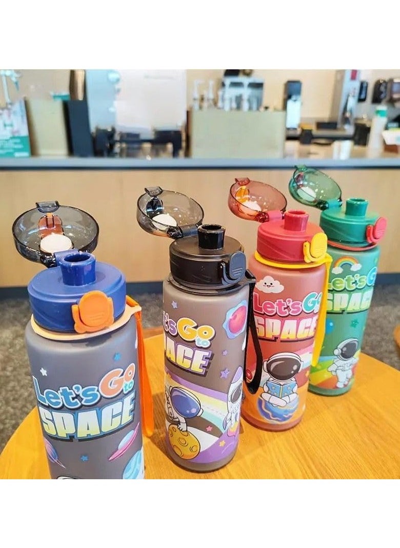 ® 700ml Large Water Bottle Cute Cartoon Designs for Kids and Adults, Comfortable Carry Strap, Perfect for School, Trip, Sports